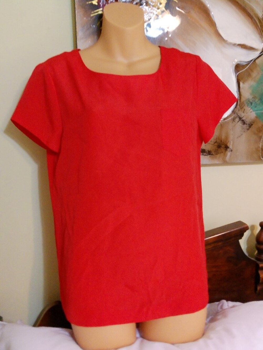 J CREW RED BLOUSE LIKE NEW SIZE SMALL